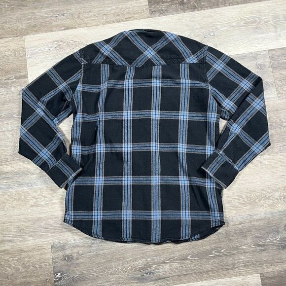 Quiksilver Men's Plaid Button Down Flannel Shirt Size Medium Blue - Picture 12 of 13